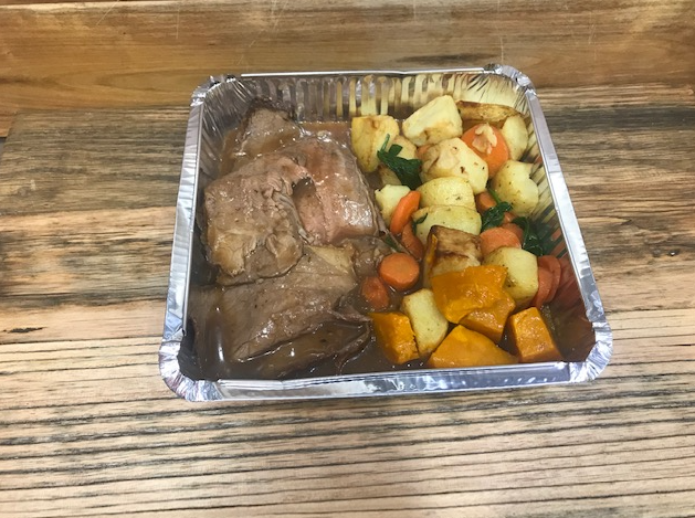 Roast Beef with vegetables (serves two)